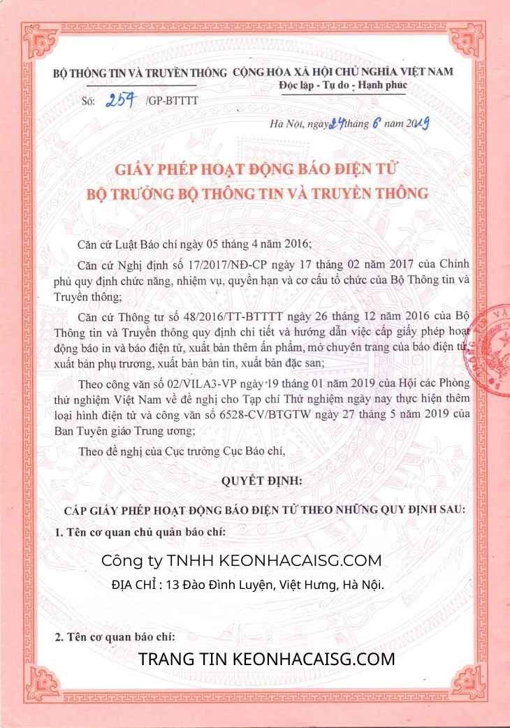 giấy phép hoạt động của www.57plus.com.co