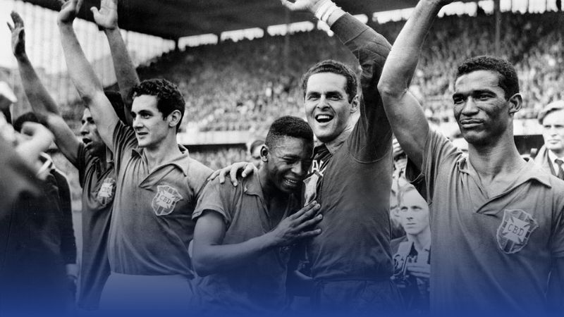 Brazil vô địch World Cup 1958 nhờ sự tỏa sáng của huyền thoại Pelé và Garrincha.